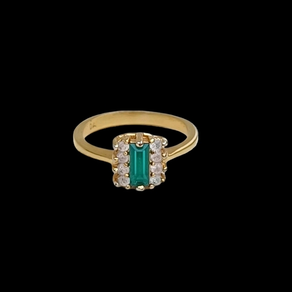 DAC Emerald and CZ Gold Ring - Picture 8 of 11